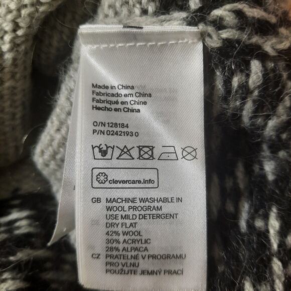 H&M Fair Isle Womens Button Front Wool Alpaca Blend Cardigan Sweater Size M - Picture 4 of 6